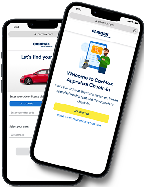 CarMax Self Check-In mobile mockups
