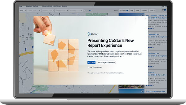 CoStar Report Experience laptop mockup